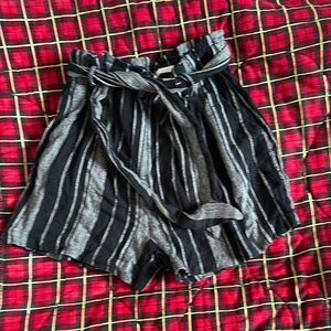 Stylish Black and White Striped Women's Shorts
